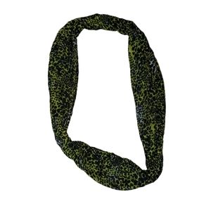 Green Leopard Print Infinity Scarf